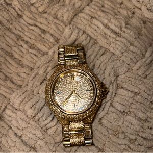 Michael Kors Gold Tone Crystal Covered Watch